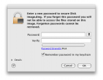 Password prompt of the Disk Utility